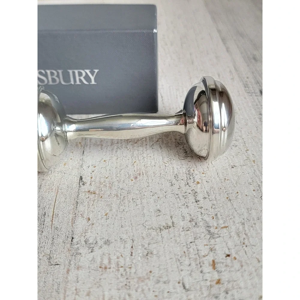 Salisbury stacking ring dumbbell rattle w/ seal American USA metal unique figure